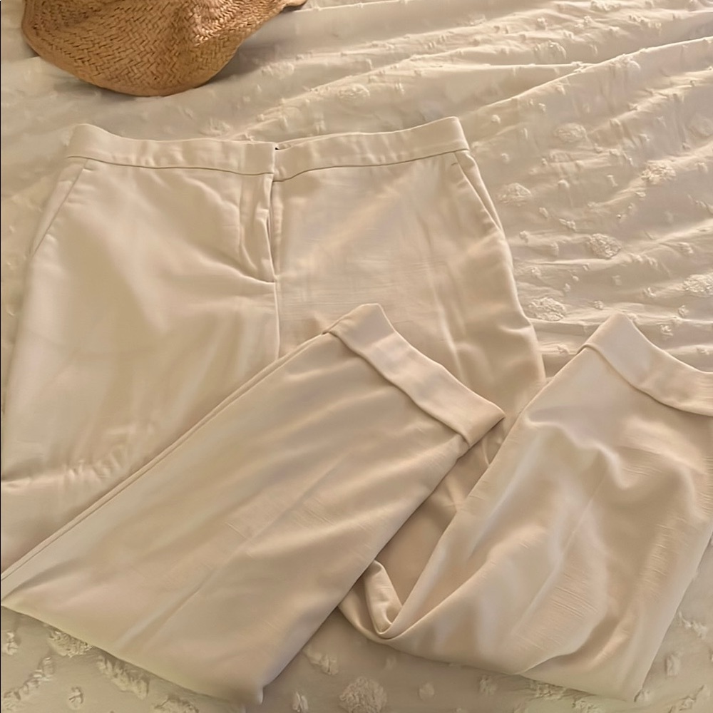 Ann Taylor Cream Tailored Trousers